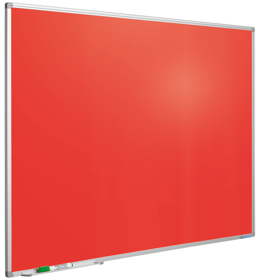 Whiteboard mit farbiger Oberfl&auml;che, Rot, 120 x 350 cm