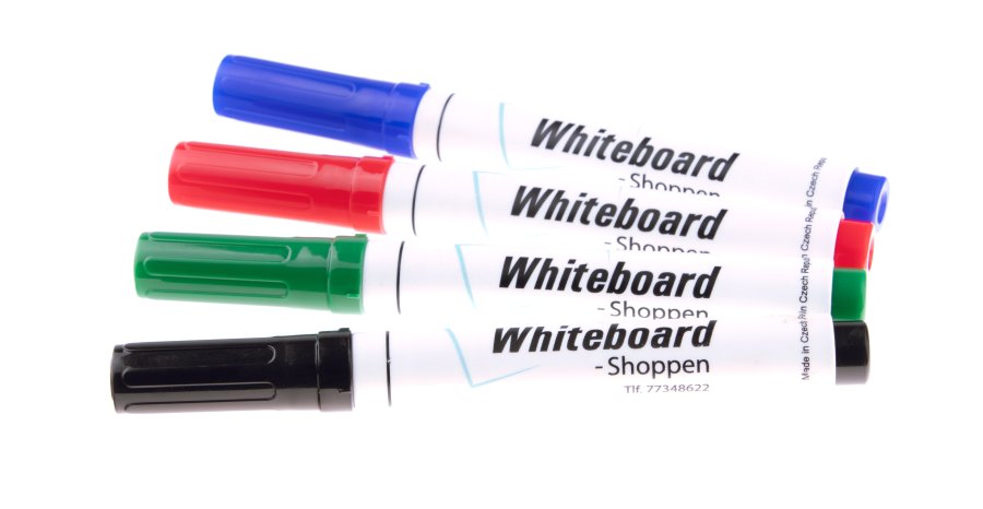 Whiteboardmarker sowohl f&uuml;r Whiteboard als auch Flipover im Paket mit 4 St&uuml;ck.