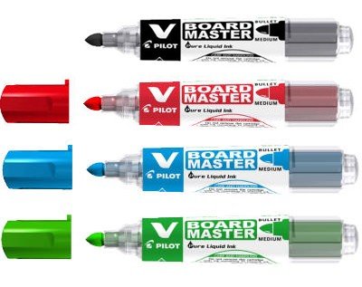 Marker-Nachf&uuml;llpackung, f&uuml;r Whiteboard-Marker mit runder Spitze von Pilot, Schwarz