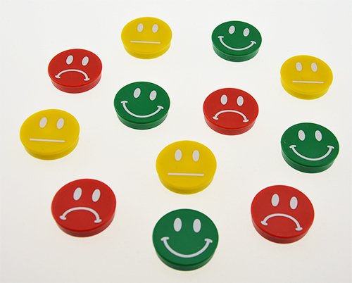 Smiley-Magnet - Gelb/neutraler Smiley