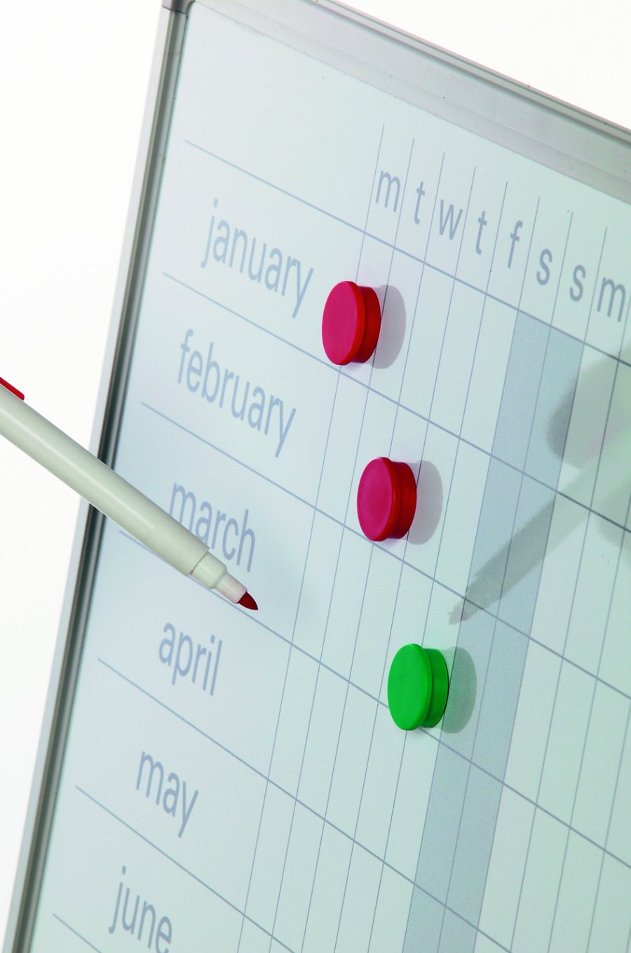 Planungstafel - Jahreskalender mit Tagen - 60x120 cm