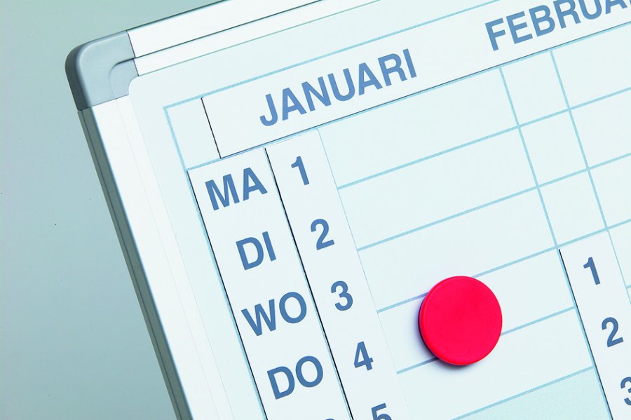 Planungstafel mit Jahreskalender, inkl. Datumsstreifen, 60 x 90 cm