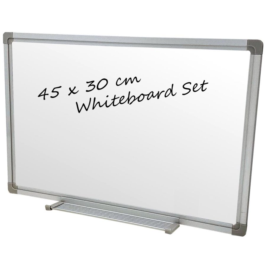 Whiteboard lackiert, 45 x 30 cm, inkl. Mikrofasertuch und 6 Markern