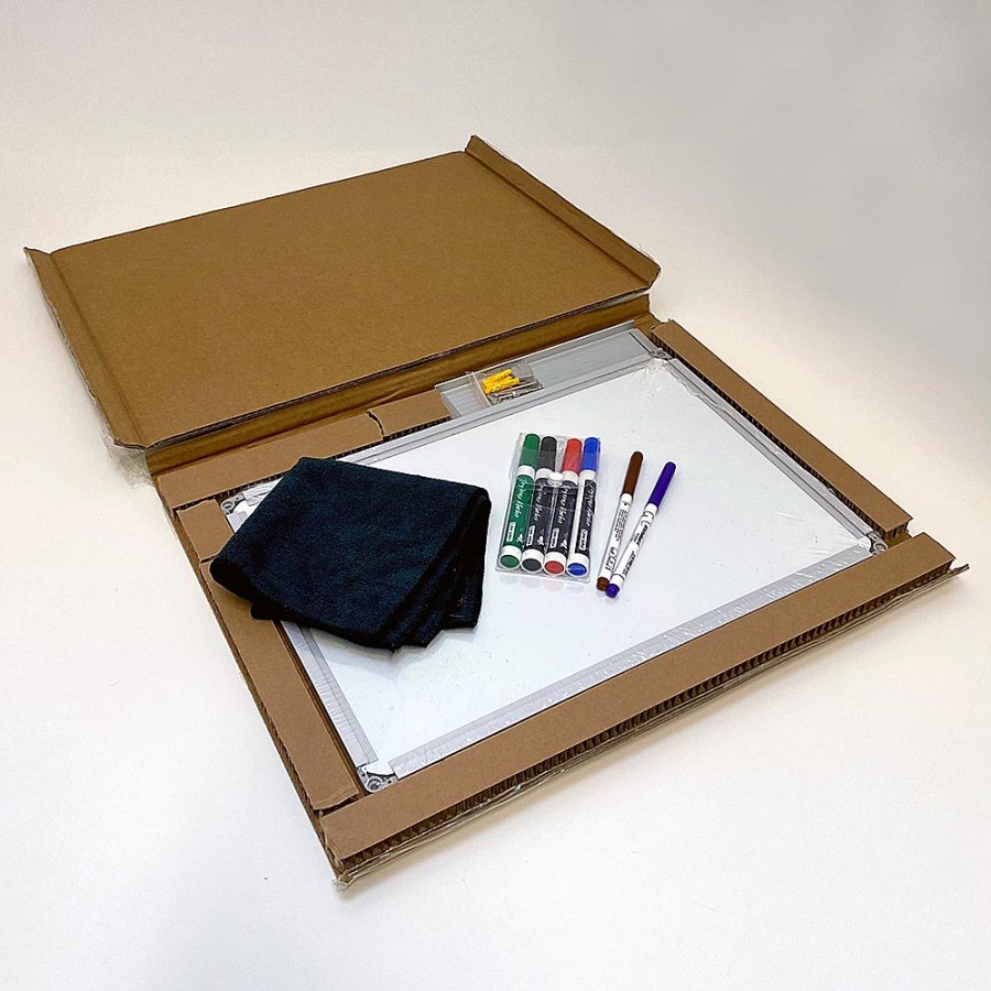 Whiteboard lackiert, 45 x 30 cm, inkl. Mikrofasertuch und 6 Markern