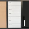 Whiteboard mit Wochenplan ENGLISCH, Kork- und Kreidetafel 70 x 50 cm, inkl. schwarzer magnetischer Marker, 4 x schwarze 20 mm Magnete, 12 schwarze Nadeln und 1 Packung Kreide (5 Stk.) #2
