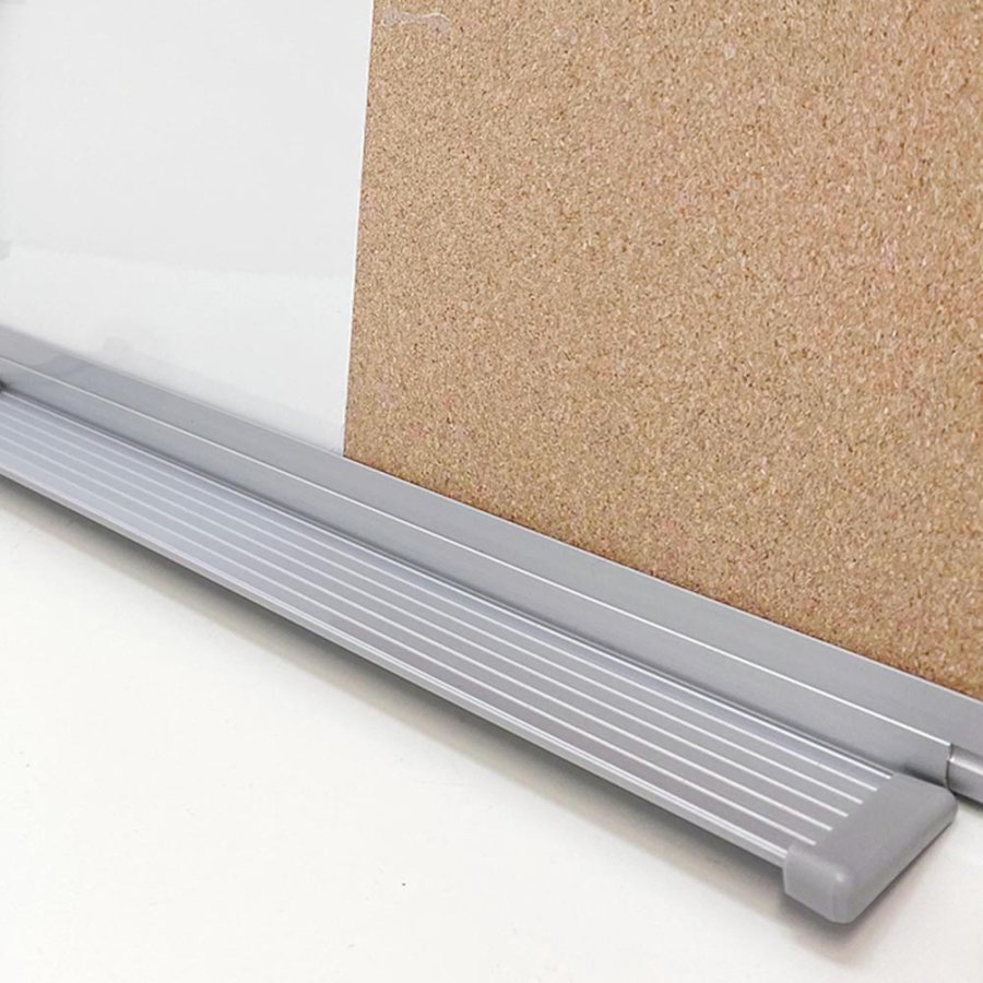 Whiteboard- und Kork-Kombitafel-Set 60x40cm, inkl. schwarzer Magnetmarker, 4 x schwarze 20-mm-Magnete, 12 schwarze Nadeln und Montagesatz