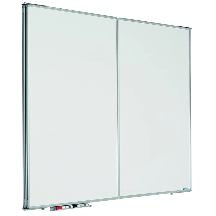 Whiteboard mit 2 Türen (5 Seiten), abschließbar - 120x150 cm (120x300 cm) - ohne Schließbeschlag