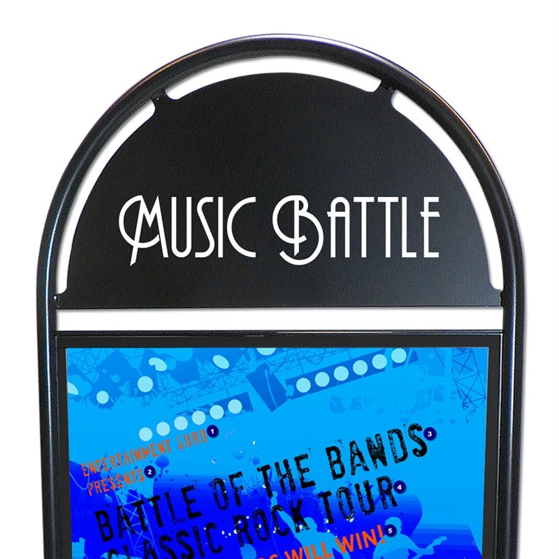 Gotik Circle Kundenstopper mit Logo schild, schwarz - 70 x 100 cm