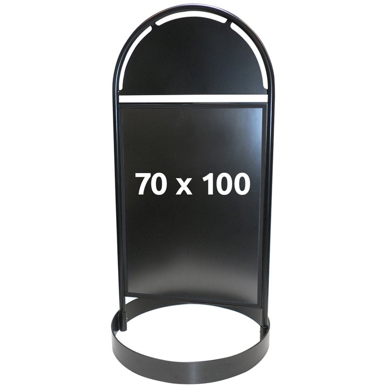 Gotik Circle Kundenstopper mit Logo schild, schwarz - 70 x 100 cm