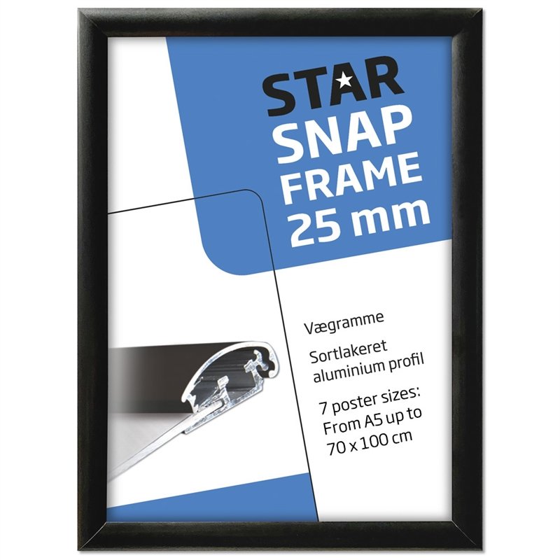 Klapprahmen mit 25mm Aluminiumprofil, schwarz - A5