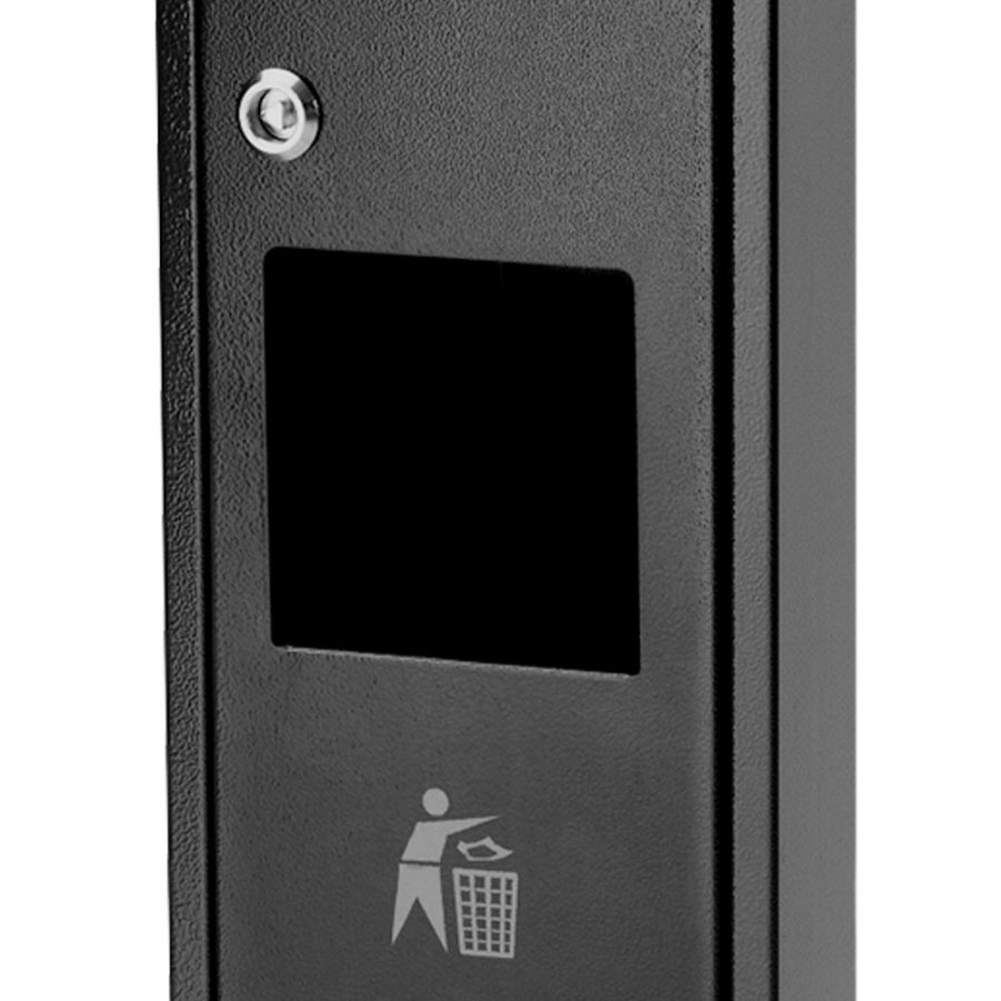 Kombinierter Aschenbecher und Mülleimer mit doppeltem Abfall, Schwarz