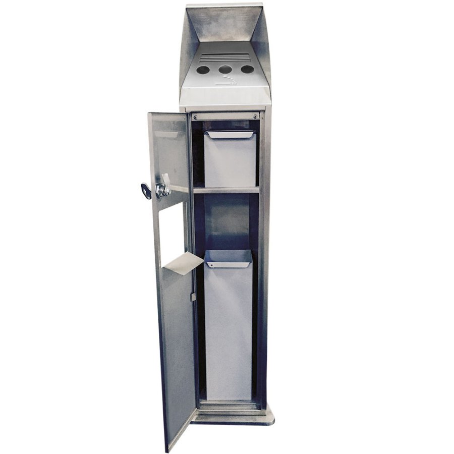 Kombinierter Aschenbecher und Mülleimer mit doppeltem Abfall