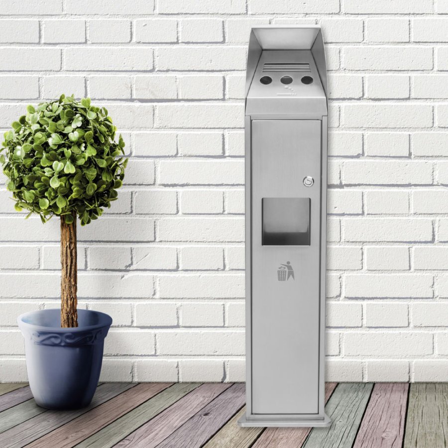 Kombinierter Aschenbecher und Mülleimer mit doppeltem Abfall