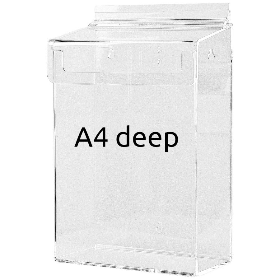Outdoor-Prospekthalter box aus Acryl vertikal, A4 tief