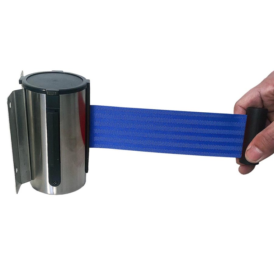 Absperrpfosten-Bandspender zur Wandmontage, blau