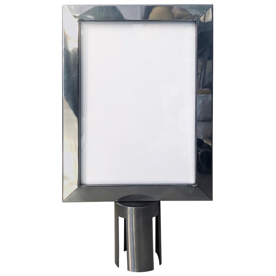 Schilderhalter für Crowd Barrier Belt System, Edelstahl, A4