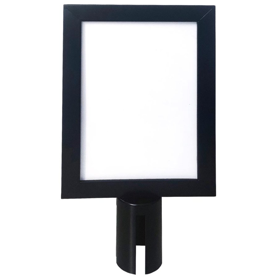 Schilderhalter f&uuml;r Crowd Barrier Belt System, schwarzierung, A4