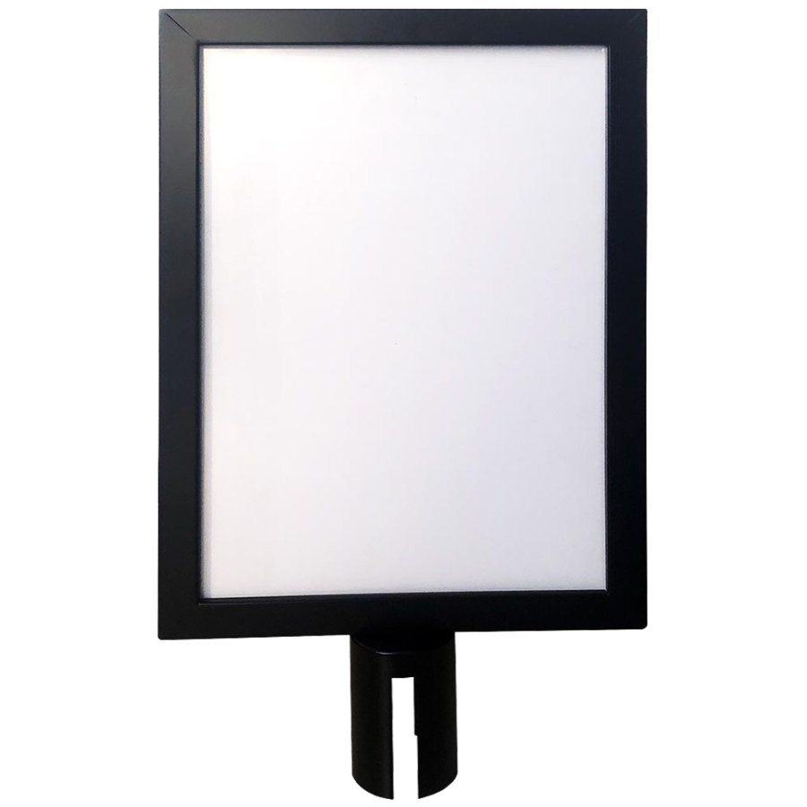 Schilderhalter f&uuml;r Crowd Barrier Belt-System, schwarzierung, A3