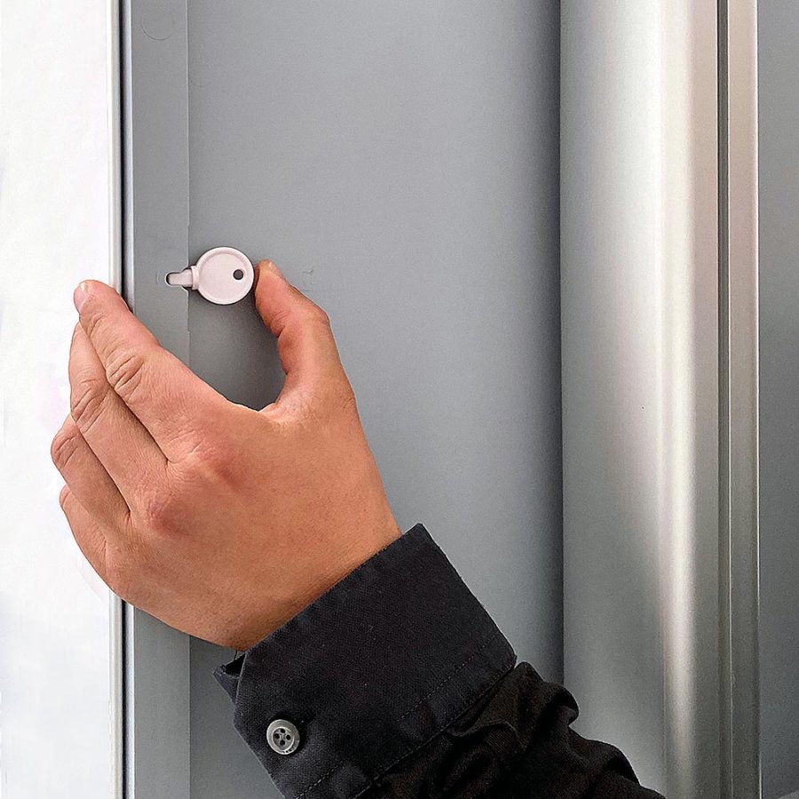 Handedesinfektionsständer mit automatischem Spender und A2-Klapprahmen