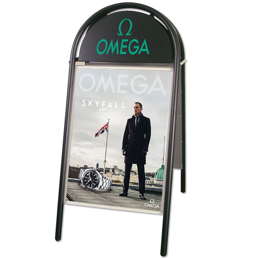 Expo Gotik Kundenstopper mit Logo schild - 50x70 cm - Schwarz