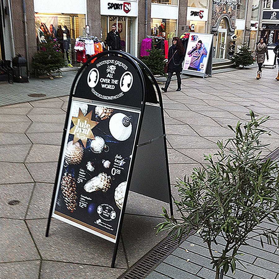 Expo Gotik Kundenstopper mit Logo schild - 50x70 cm - Schwarz