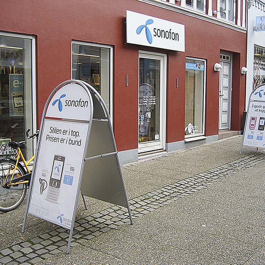 Expo Gotik Kundenstopper mit Logo schild - A1 - weiß