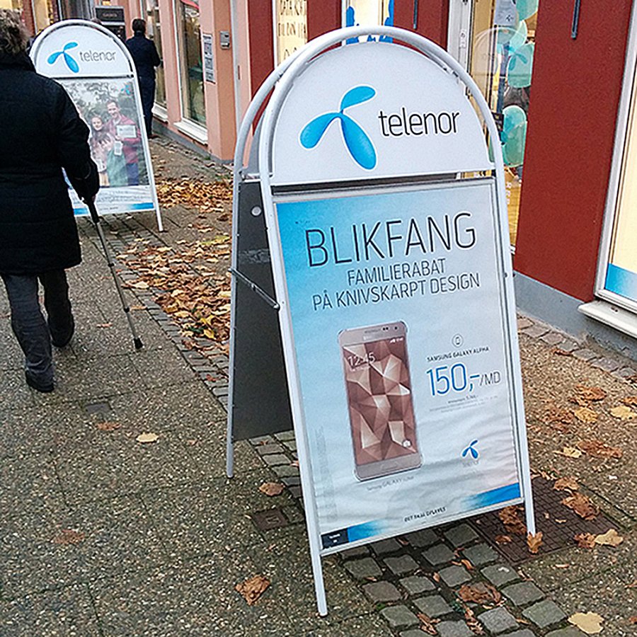 Expo Gotik Kundenstopper mit Logo schild - A1 - weiß