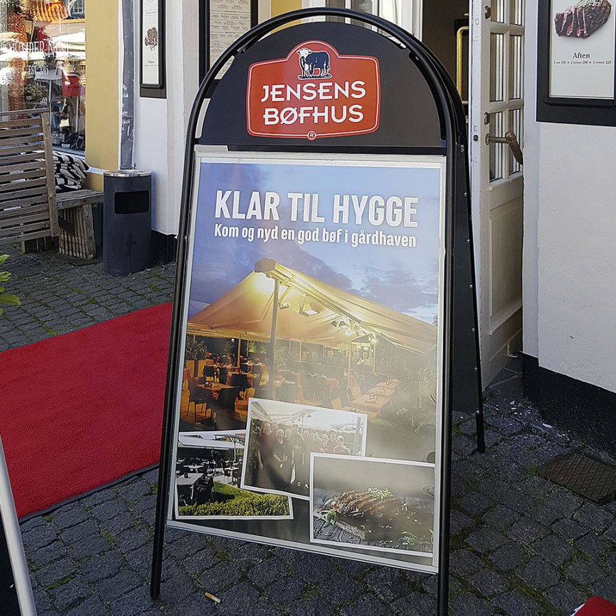 Expo Gotik Kundenstopper mit Logo schild - A1 - schwarz