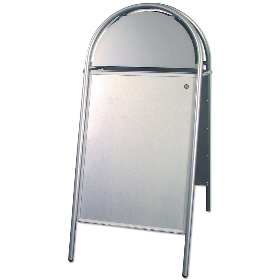 Expo Gotik Kundenstopper mit Logo schild - A1 - Silber