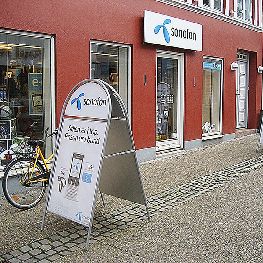 Expo Gotik Kundenstopper mit Logo schild - A1 - Silber