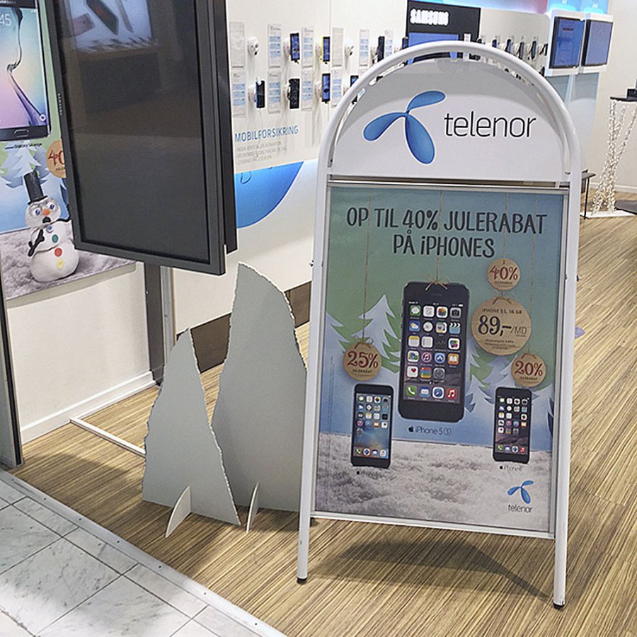 Expo Gotik Kundenstopper mit Logo schild - 70x100 cm - weiß