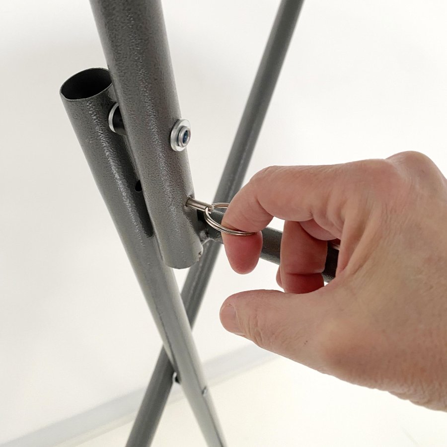 Klapptisch Ø 80cm: Weiße Tischplatte & Schwarzes Stahlgestell, Höhe 110cm