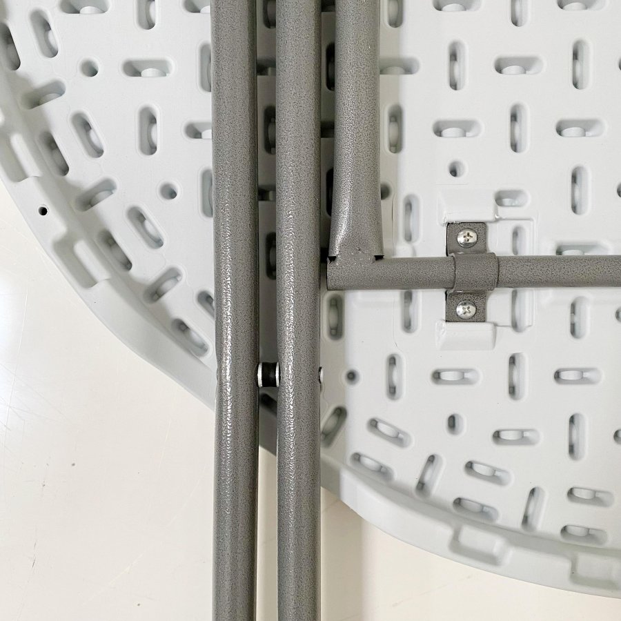 Klapptisch Ø 80cm: Weiße Tischplatte & Schwarzes Stahlgestell, Höhe 110cm