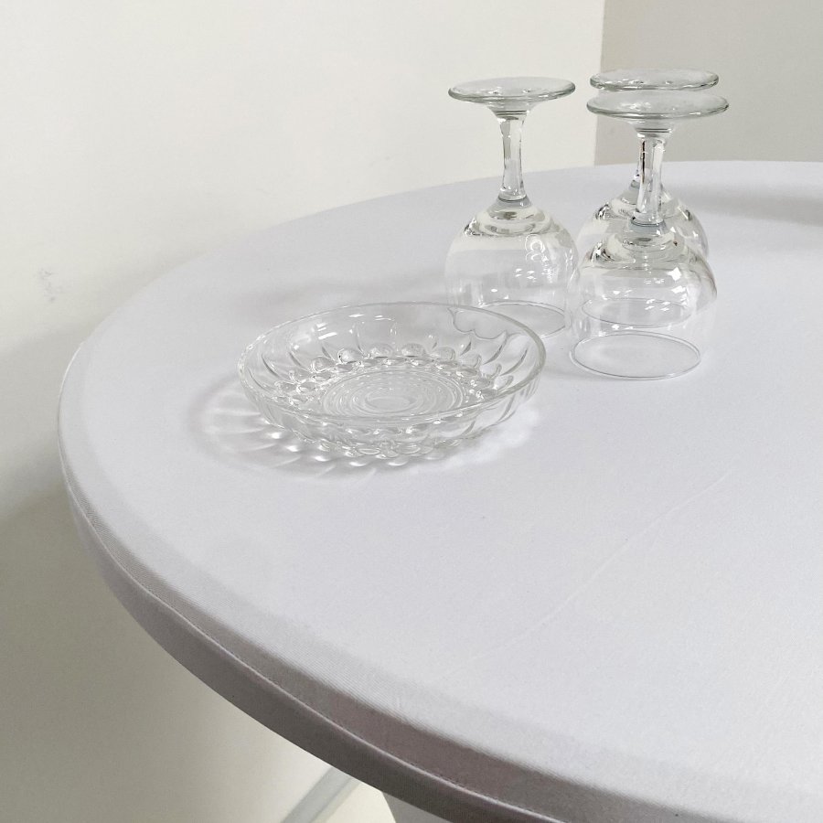 Klapptisch Ø 80cm: Weiße Tischplatte & Schwarzes Stahlgestell, Höhe 110cm