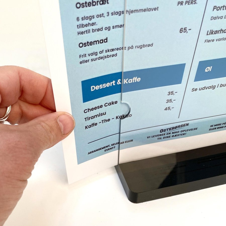 Black Bottom Men&uuml;kartenhalter vertikal - A4