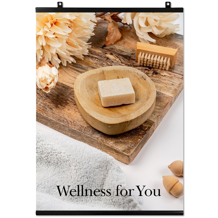 Plakatleisten in Schwarz mit Aufh&auml;nge&ouml;sen - Set aus 2, A0