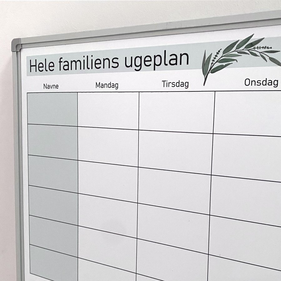 Whiteboard mit Wochenkalender f&uuml;r die Familie, 60 x 90 cm