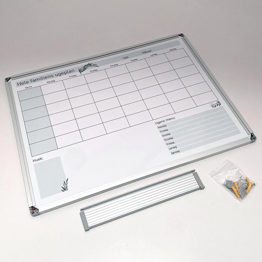 Whiteboard mit Wochenkalender f&uuml;r die Familie, 45 x 60 cm