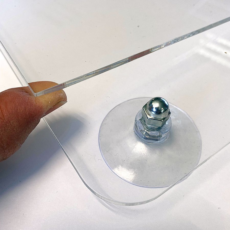 Fensterrahmen mit Saugnapf doppelseitig vertikal - A3