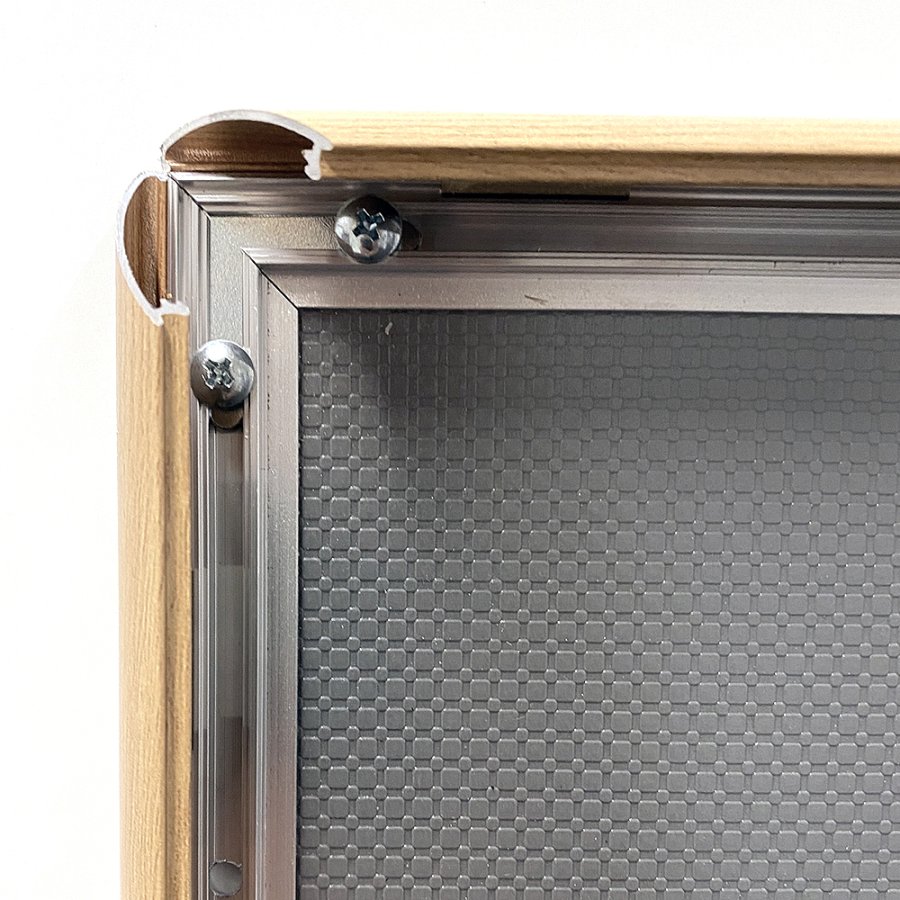 Alu-Schnapprahmen 25 mm A1 in heller Holzoptik - Perfekt für Präsentationen