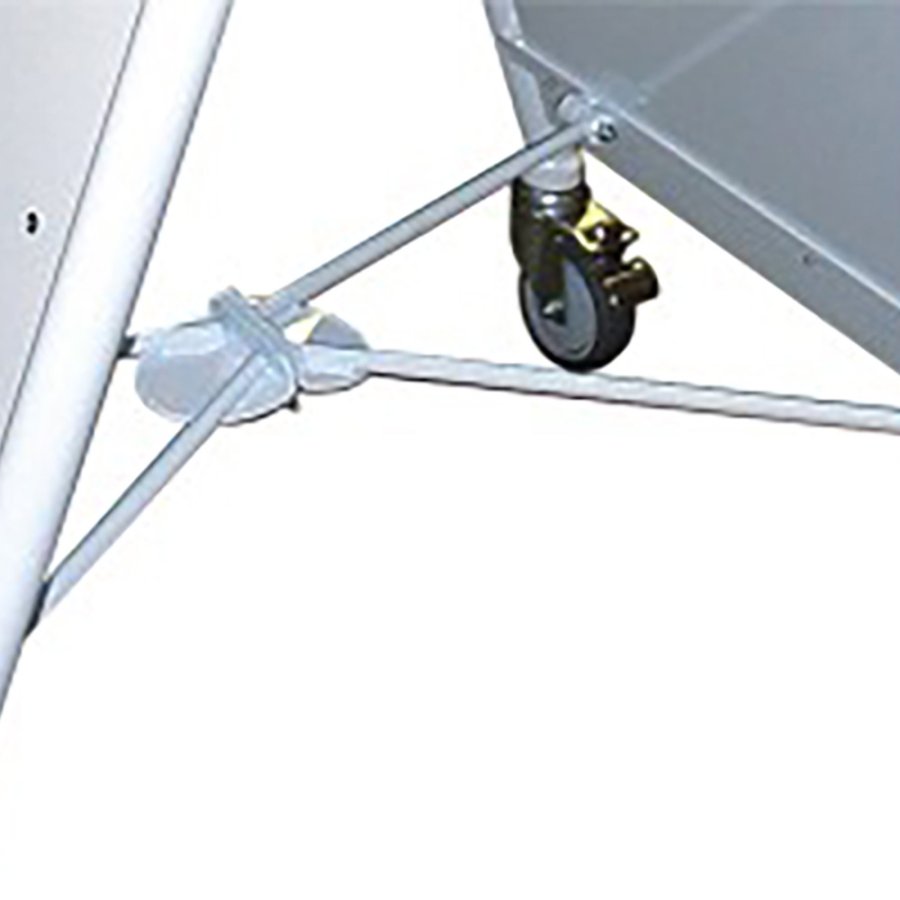 Kundenstopper mit Logoplatte und Rollen, New Gotik Lux, A1, Wei&szlig;