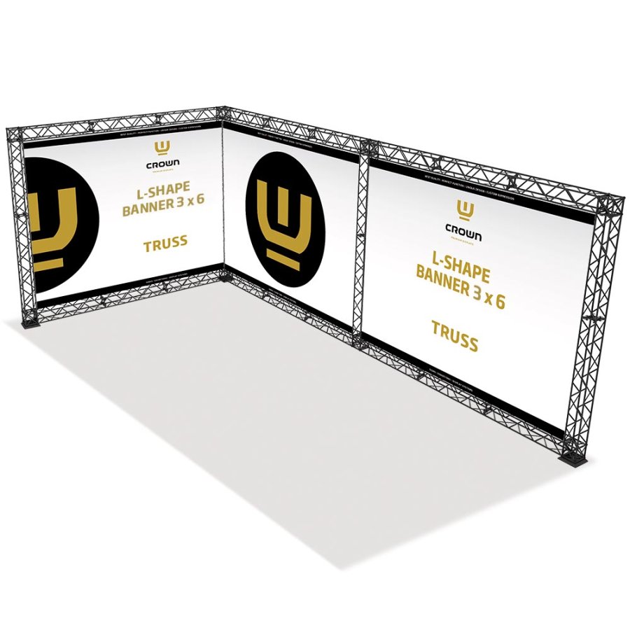 Crown Truss L-Shape 3 x 6 m, 10 x 10 cm, schwarz