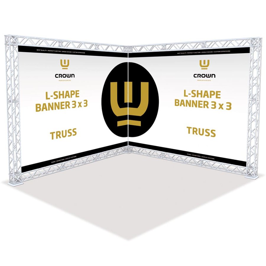Crown Truss 15 Messewand L-Form 3 x 3 m - schwarz