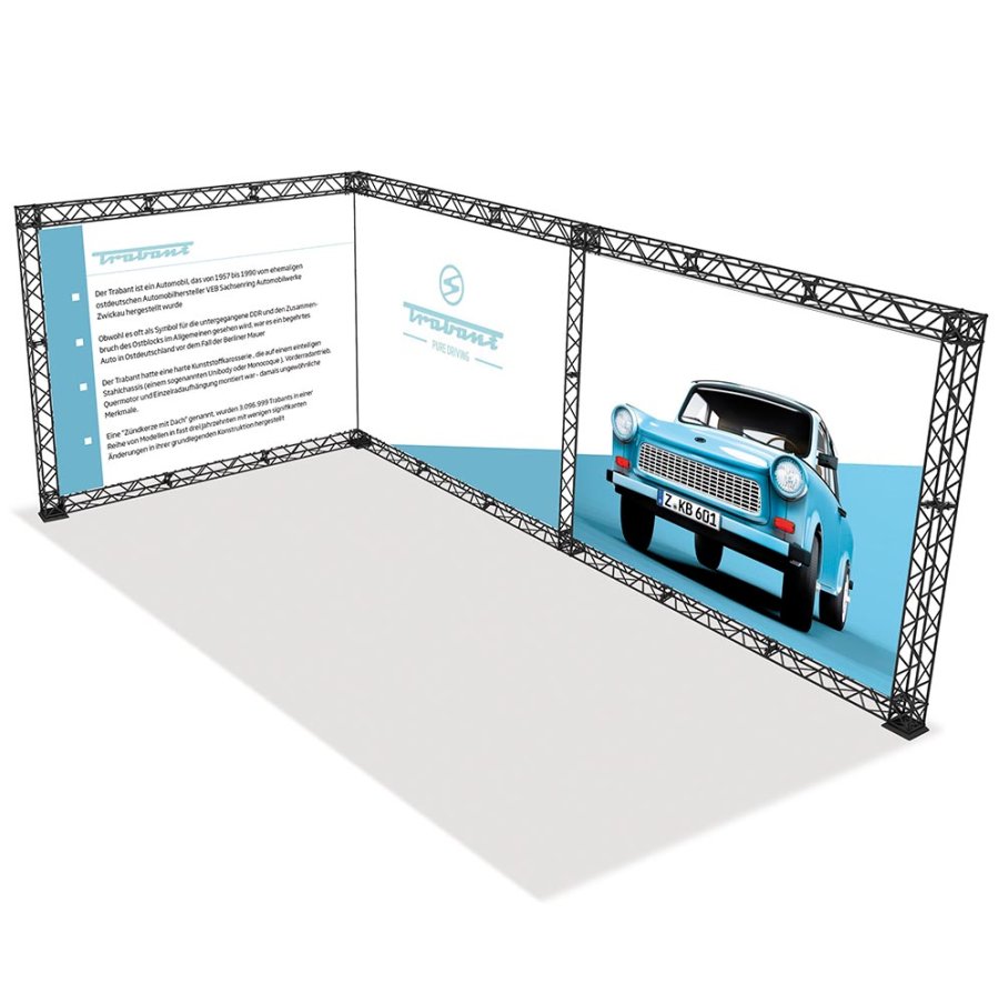 Crown Truss Messewand 15 L-Form 3 x 6 m - schwarz