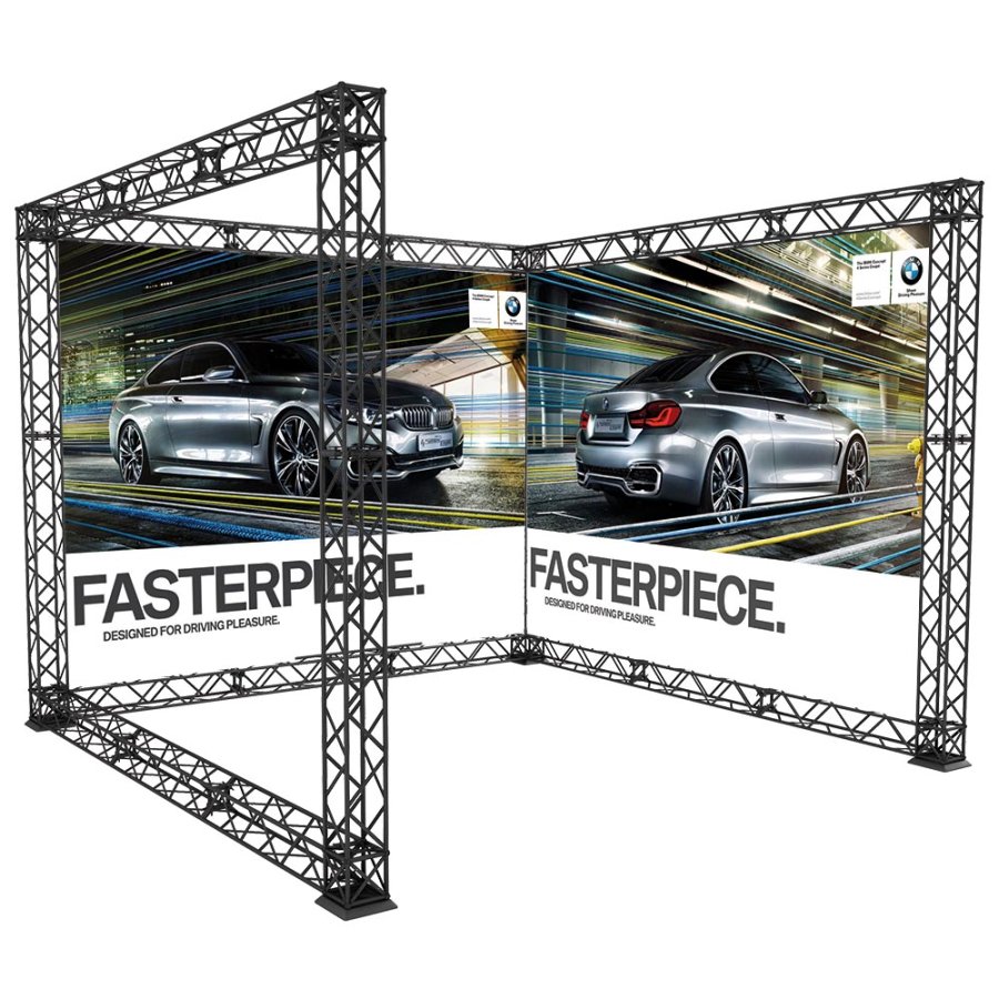 Crown Truss 15 Messewand U-Form 3 x 3 m - schwarz