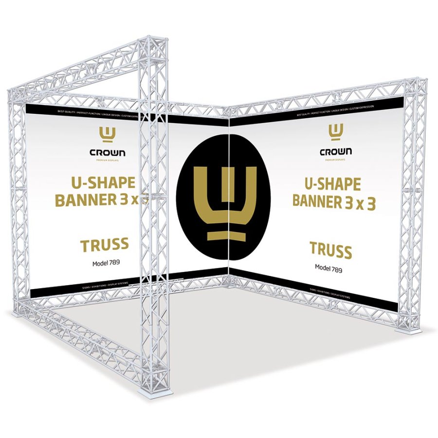 Crown Truss 15 Messewand U-Form 3 x 3 m - wei&szlig;