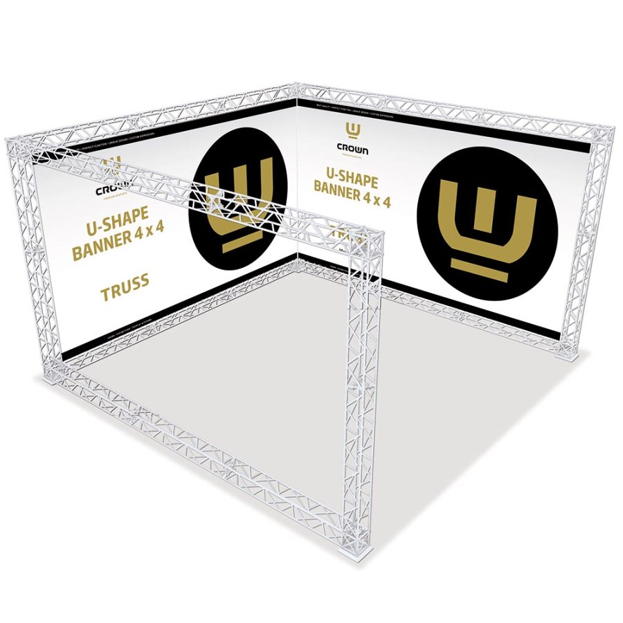 Crown Truss 15 Messewand U-Form 4 x 4 m - wei&szlig;