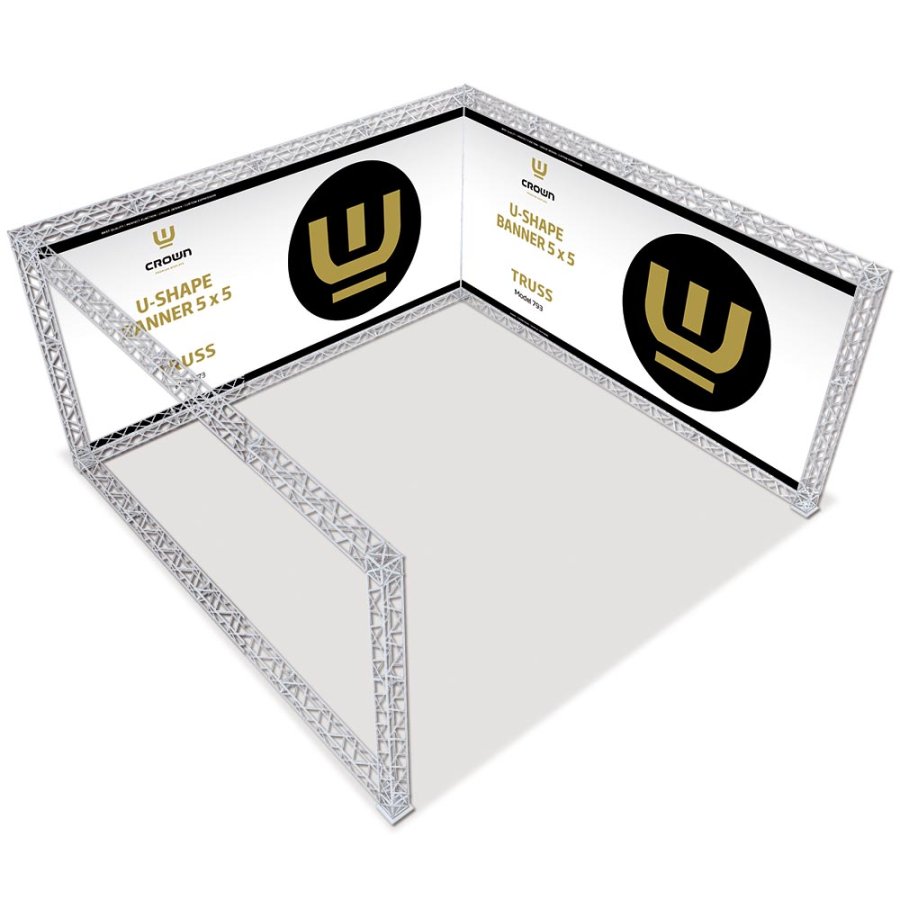 Crown Truss 15 Messewand U-Form 5 x 5 m - wei&szlig;
