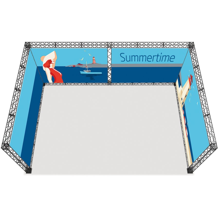 Crown Truss 15 Messewand U-Form 4 x 6 m - schwarz