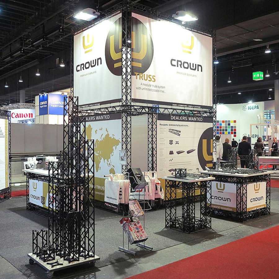 Crown Truss 15 Messewand U-Form 4 x 6 m - schwarz